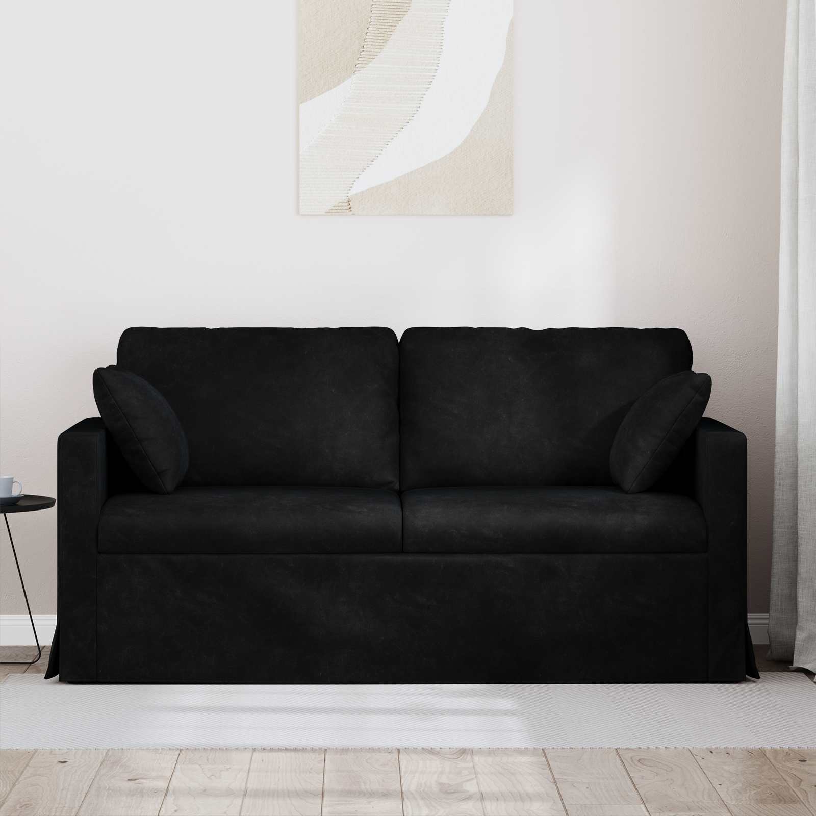 vidaXL Sofa Czarny 158 x 78 x 80 cm Aksamit