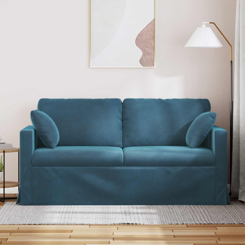 vidaXL Sofa Niebieski 158 x 78 x 80 cm Aksamit