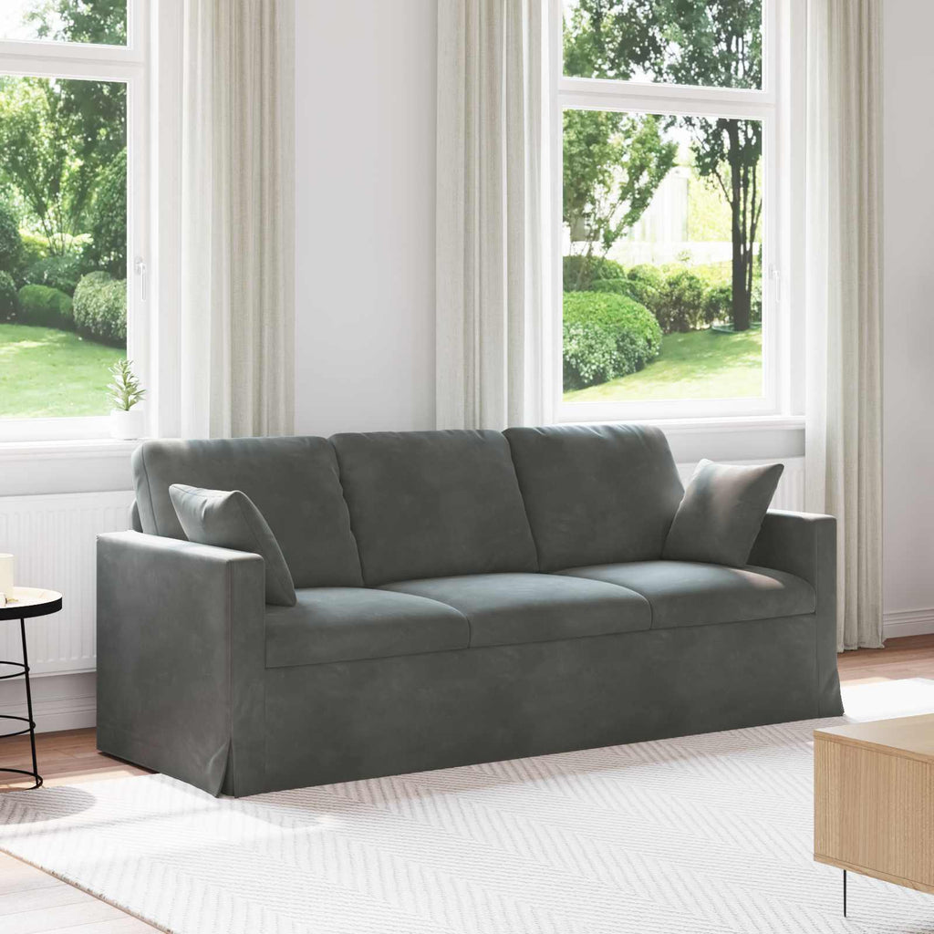 vidaXL Sofa Ciemnoszary 198 x 78 x 80 cm Aksamit