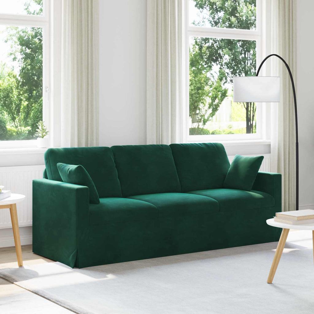 vidaXL Sofa Ciemna zieleń 198 x 78 x 80 cm Aksamit