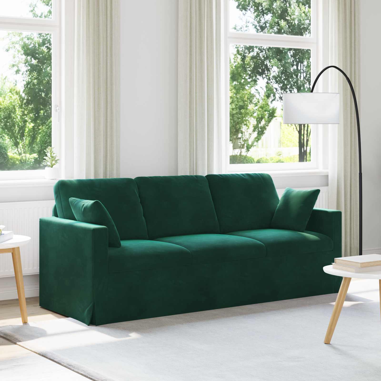 vidaXL Sofa Ciemna zieleń 198 x 78 x 80 cm Aksamit