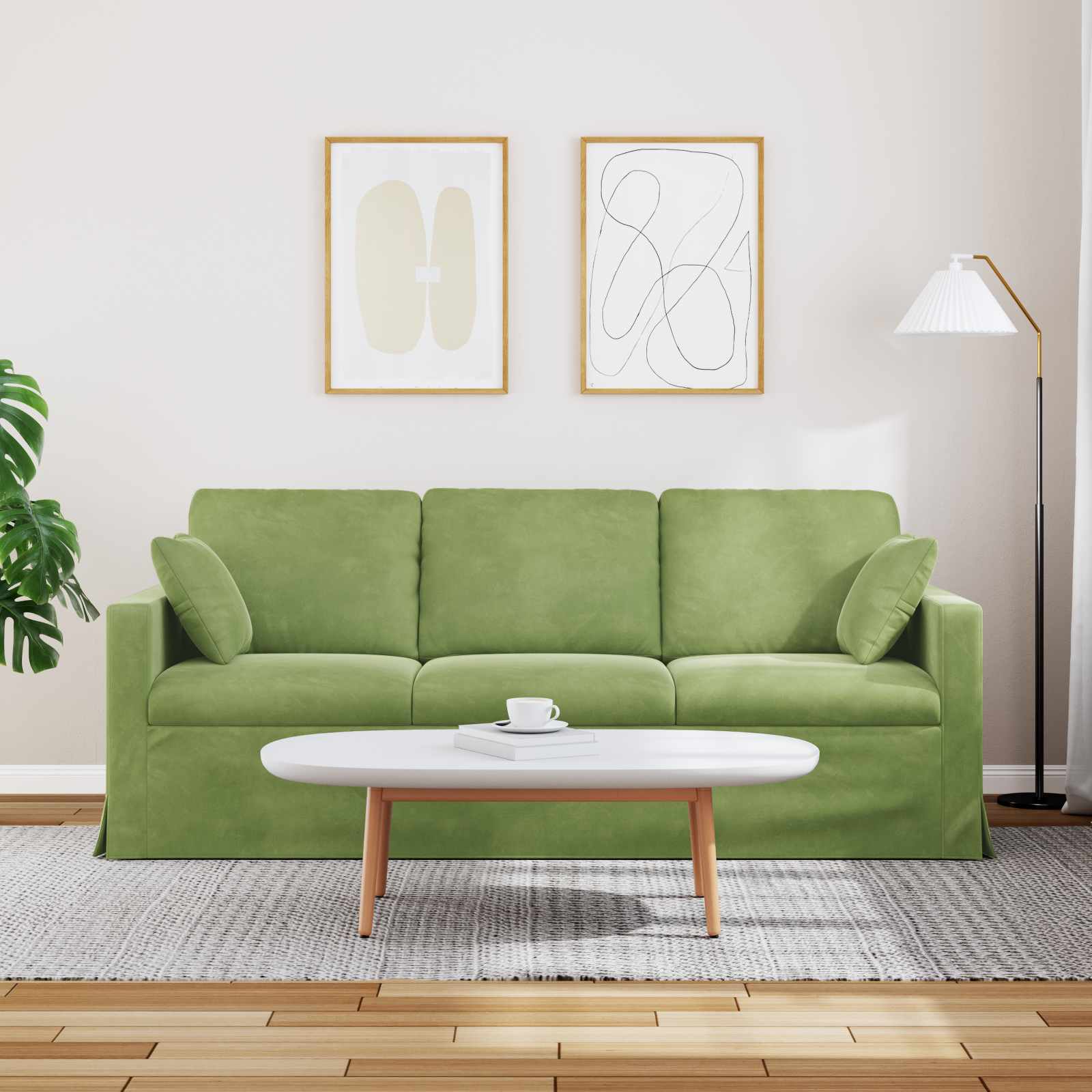 vidaXL Sofa Jasnozielony 198 x 78 x 80 cm Aksamit