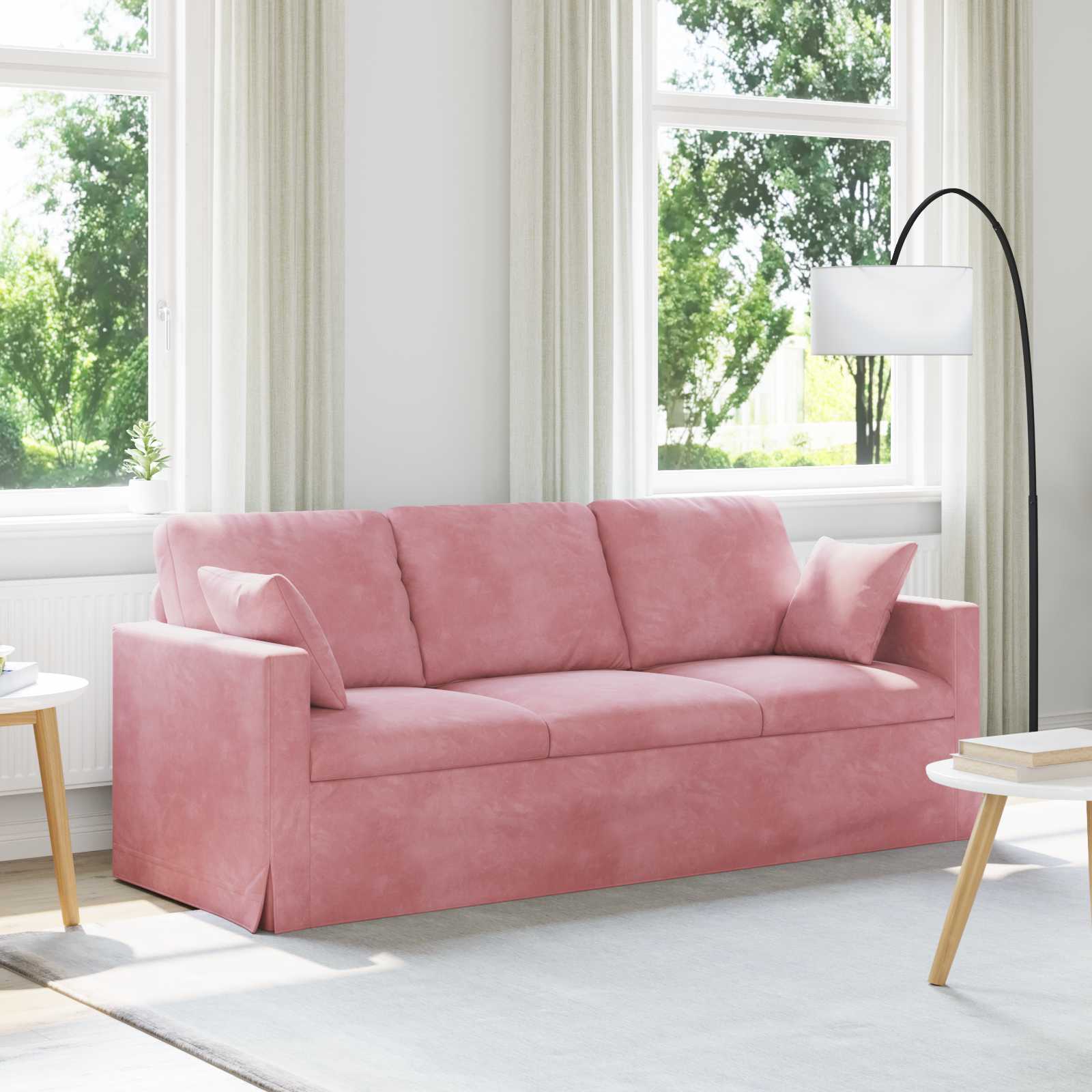 vidaXL Sofa Różowy 198 x 78 x 80 cm Aksamit