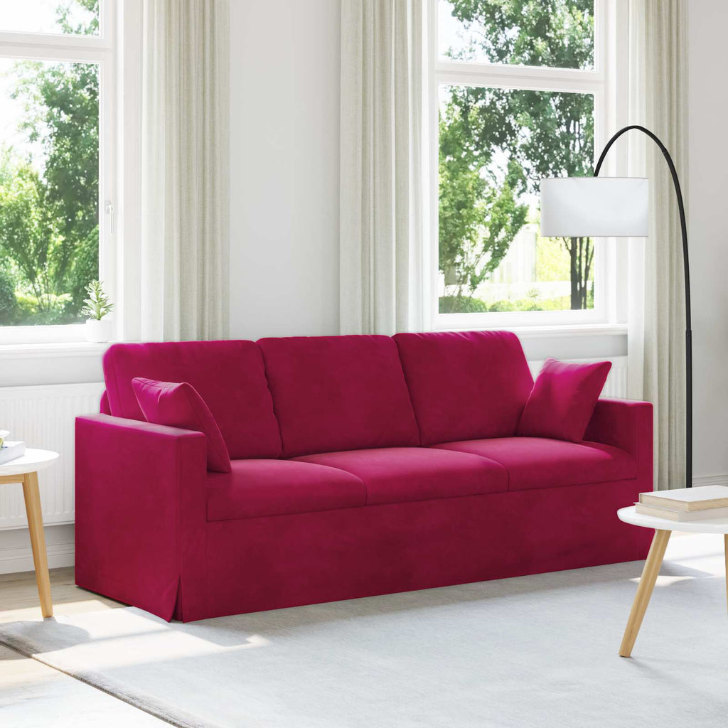 vidaXL Sofa Czerwone wino 198 x 78 x 80 cm Aksamit