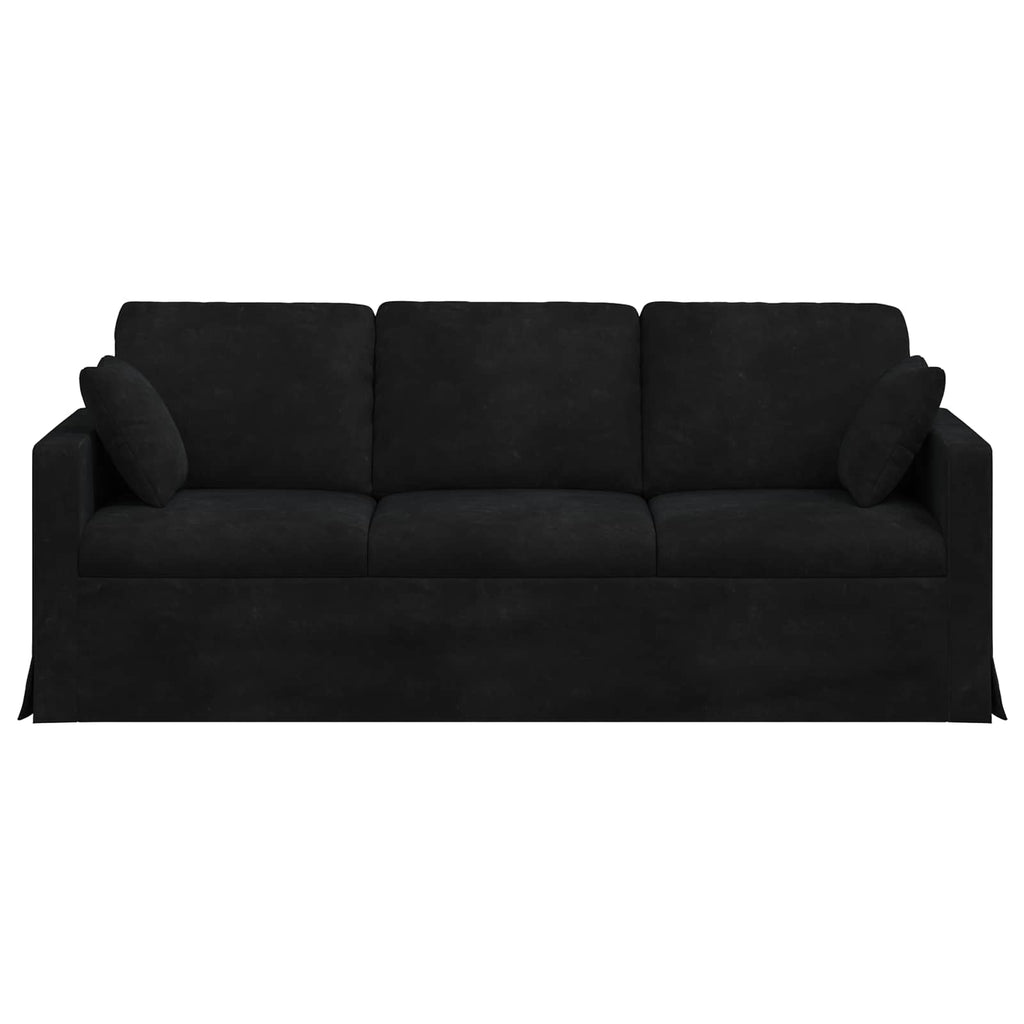 vidaXL Sofa Czarny 198 x 78 x 80 cm Aksamit