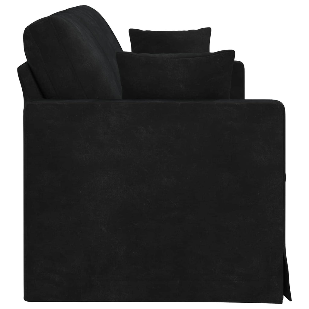 vidaXL Sofa Czarny 198 x 78 x 80 cm Aksamit