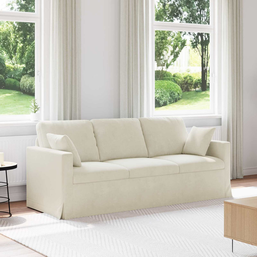vidaXL Sofa Kremowy 198 x 78 x 80 cm Aksamit