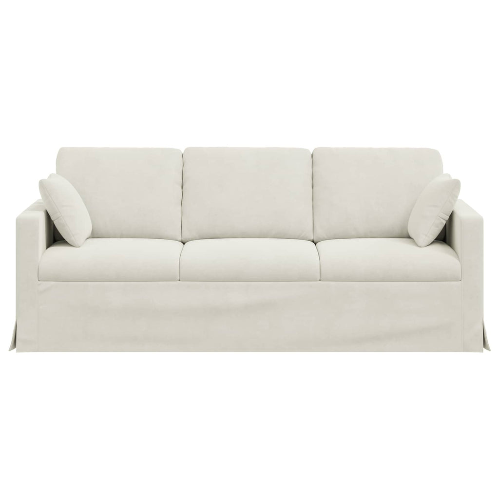 vidaXL Sofa Kremowy 198 x 78 x 80 cm Aksamit