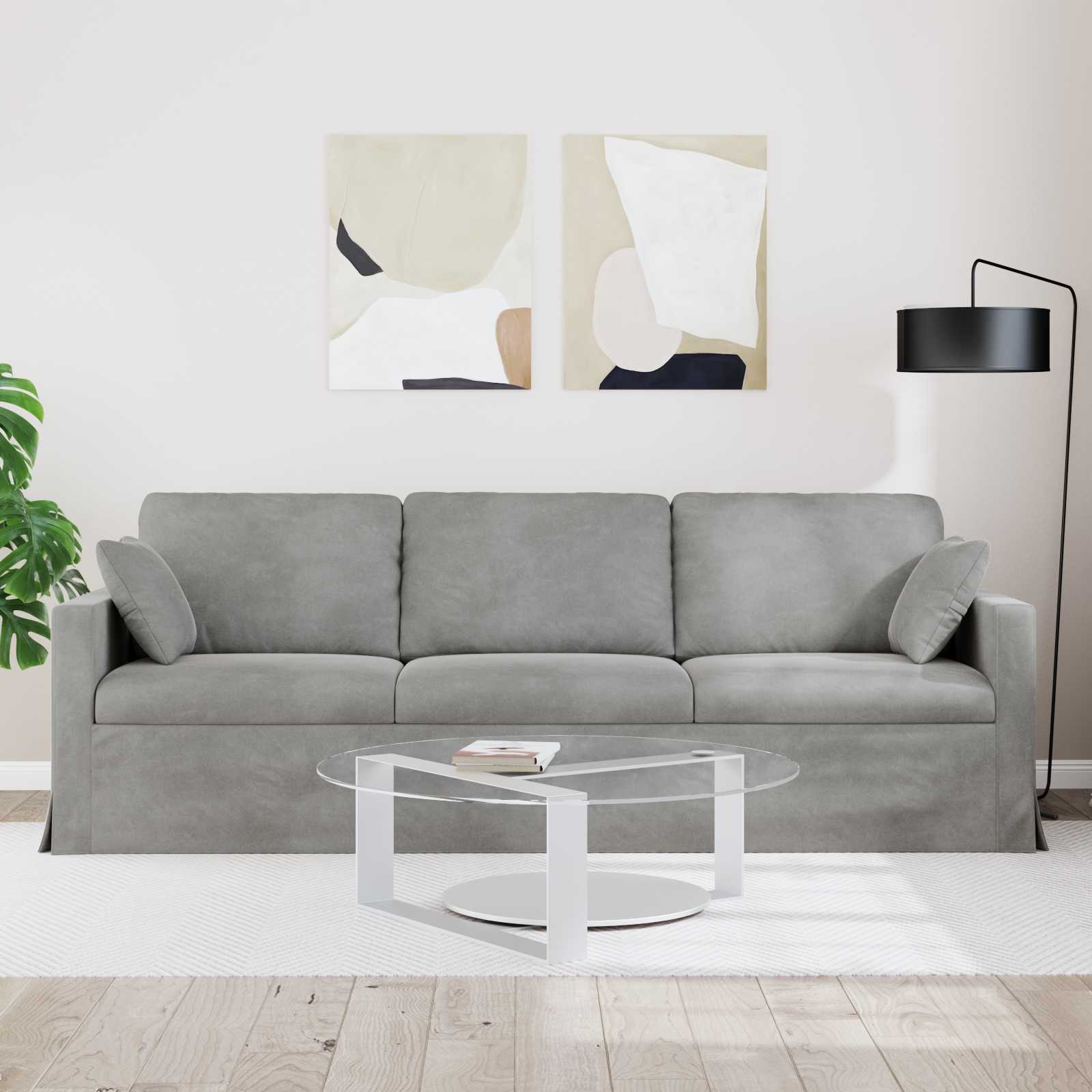 vidaXL Sofa Jasnoszary 228 x 78 x 80 cm Aksamit
