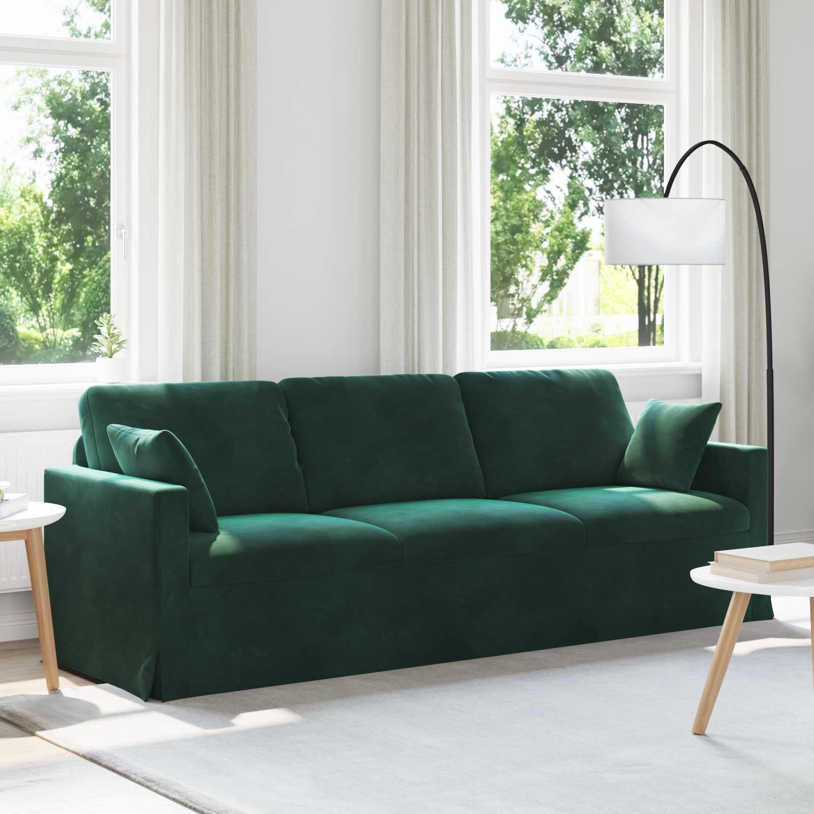 vidaXL Sofa Ciemna zieleń 228 x 78 x 80 cm Aksamit