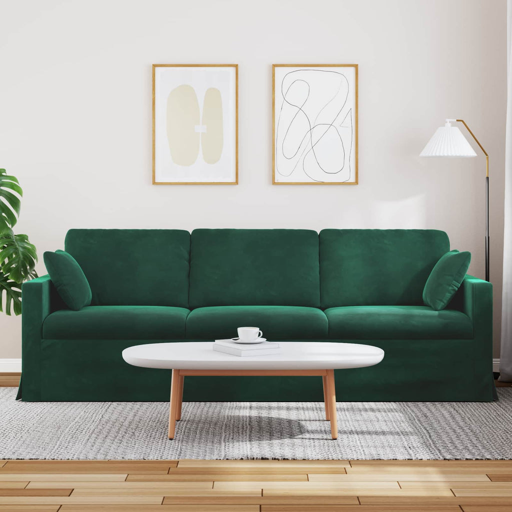 vidaXL Sofa Ciemna zieleń 228 x 78 x 80 cm Aksamit