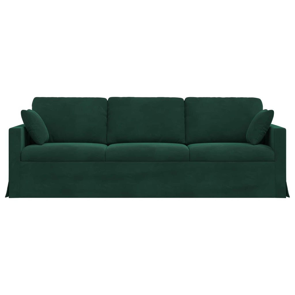 vidaXL Sofa Ciemna zieleń 228 x 78 x 80 cm Aksamit