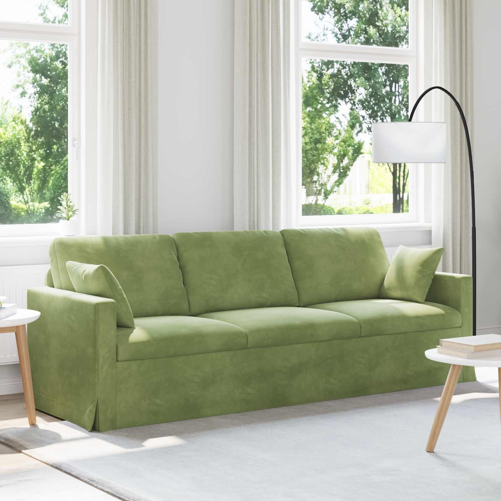 vidaXL Sofa Jasnozielony 228 x 78 x 80 cm Aksamit