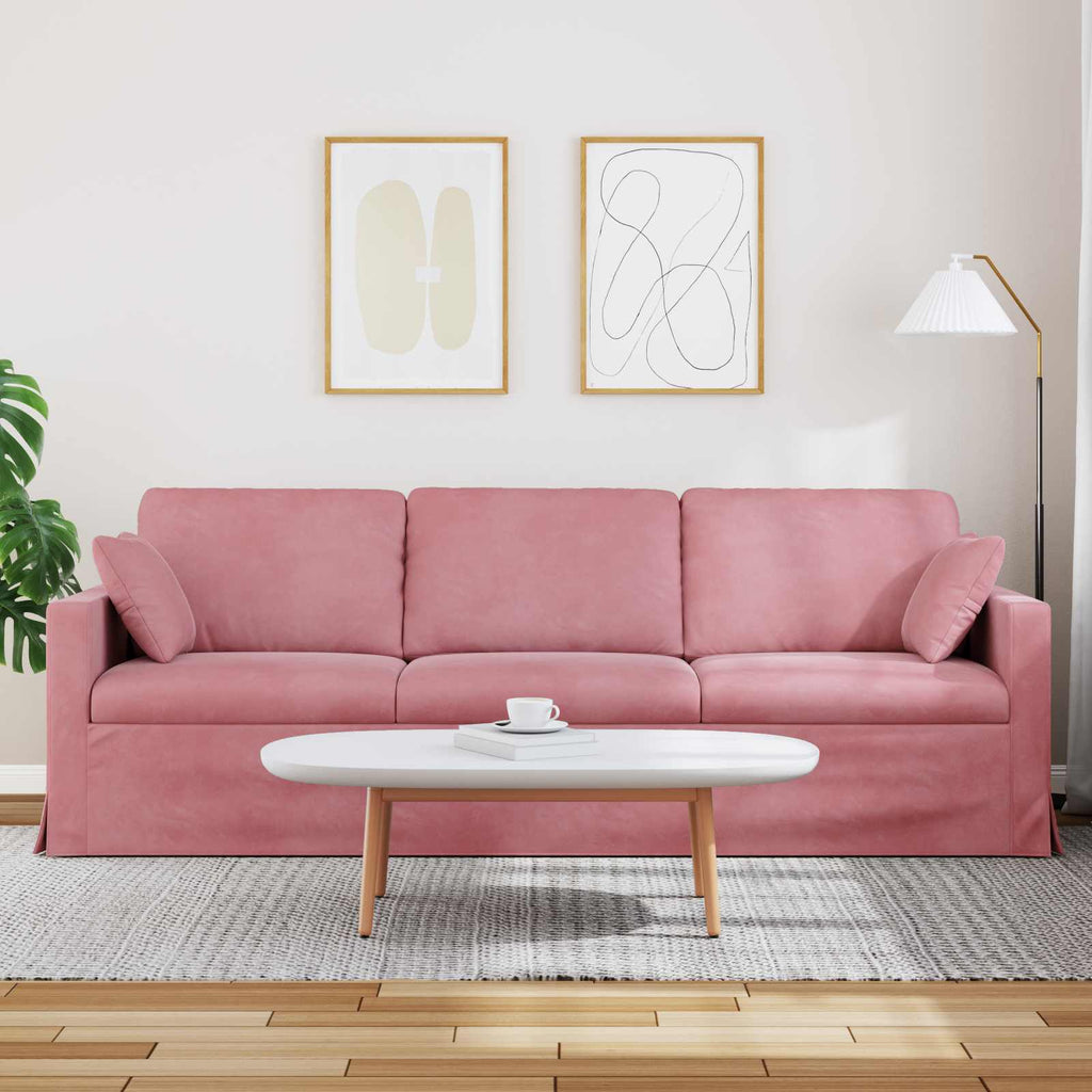 vidaXL Sofa Różowy 228 x 78 x 80 cm Aksamit