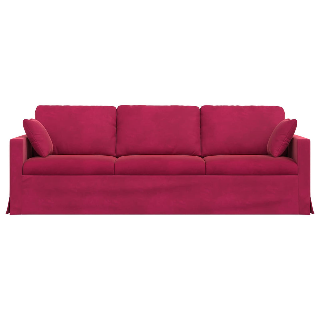 vidaXL Sofa Czerwone wino 228 x 78 x 80 cm Aksamit