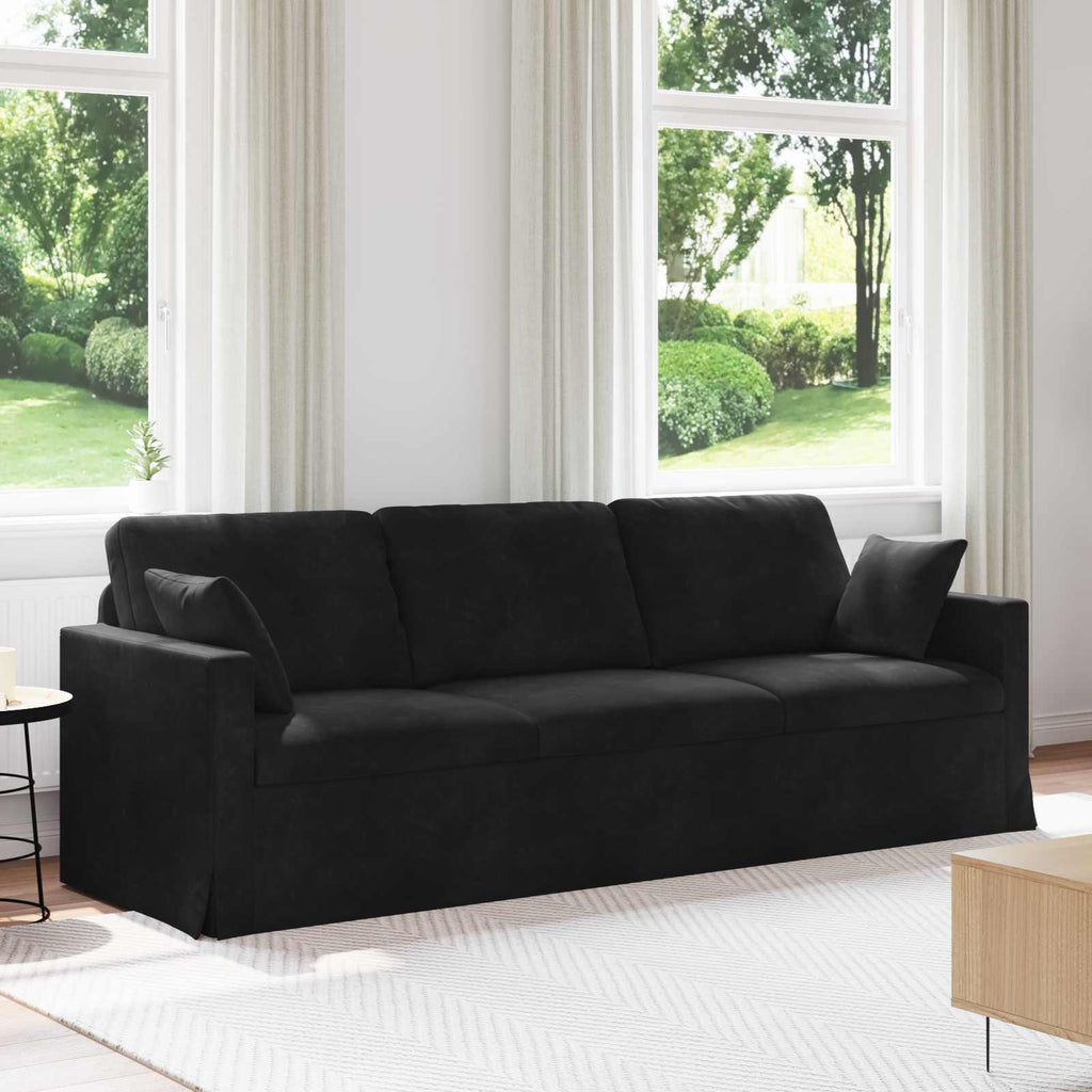 vidaXL Sofa Czarny 228 x 78 x 80 cm Aksamit