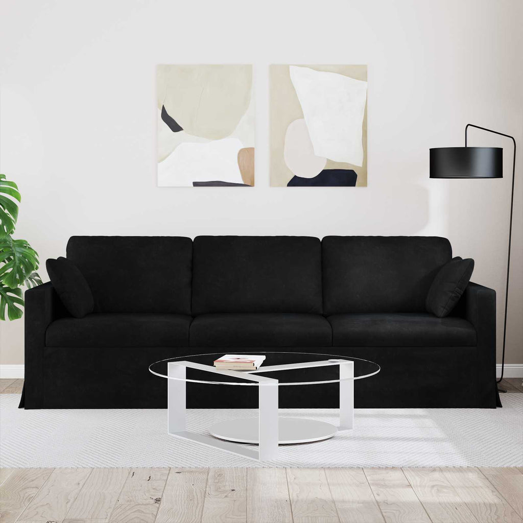vidaXL Sofa Czarny 228 x 78 x 80 cm Aksamit