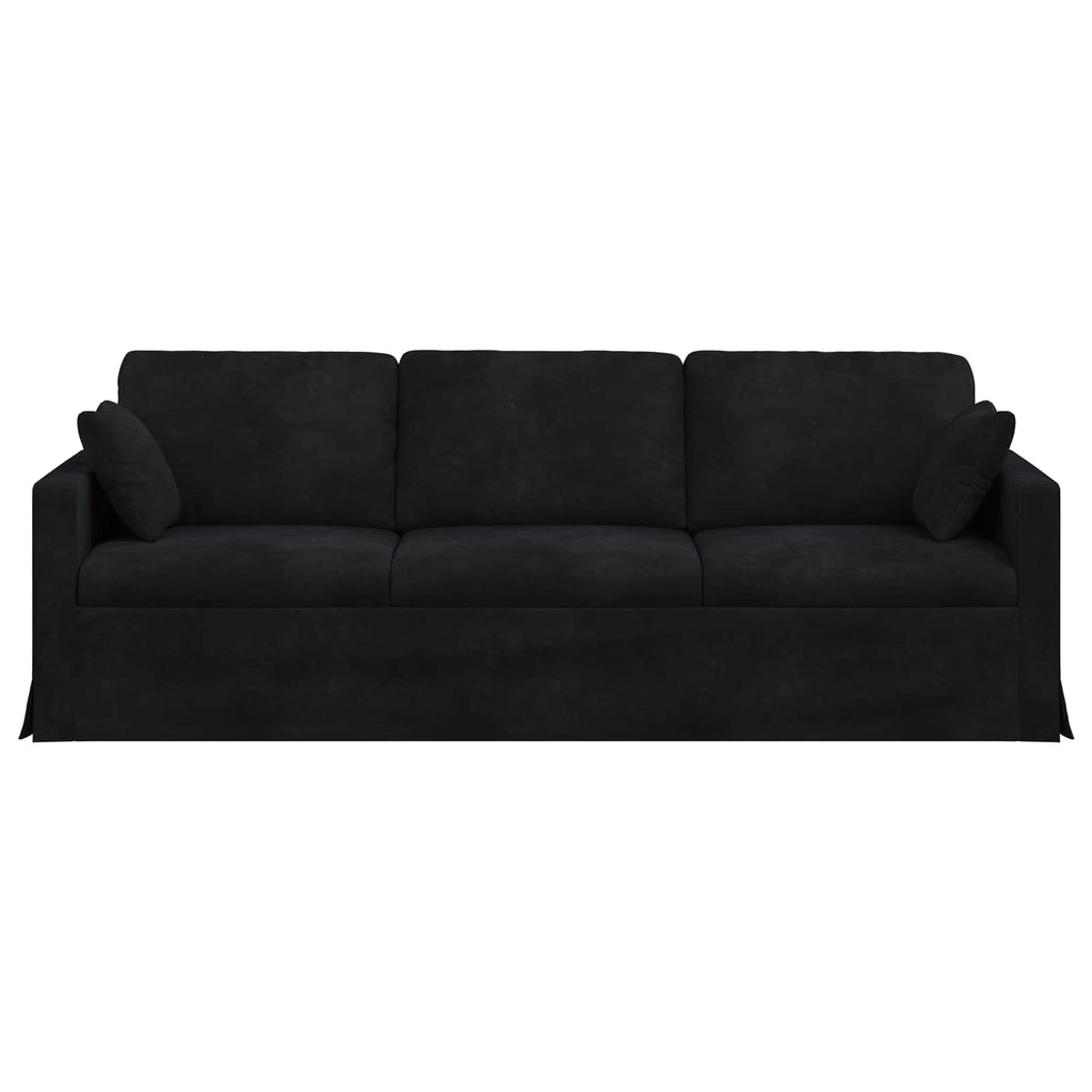 vidaXL Sofa Czarny 228 x 78 x 80 cm Aksamit