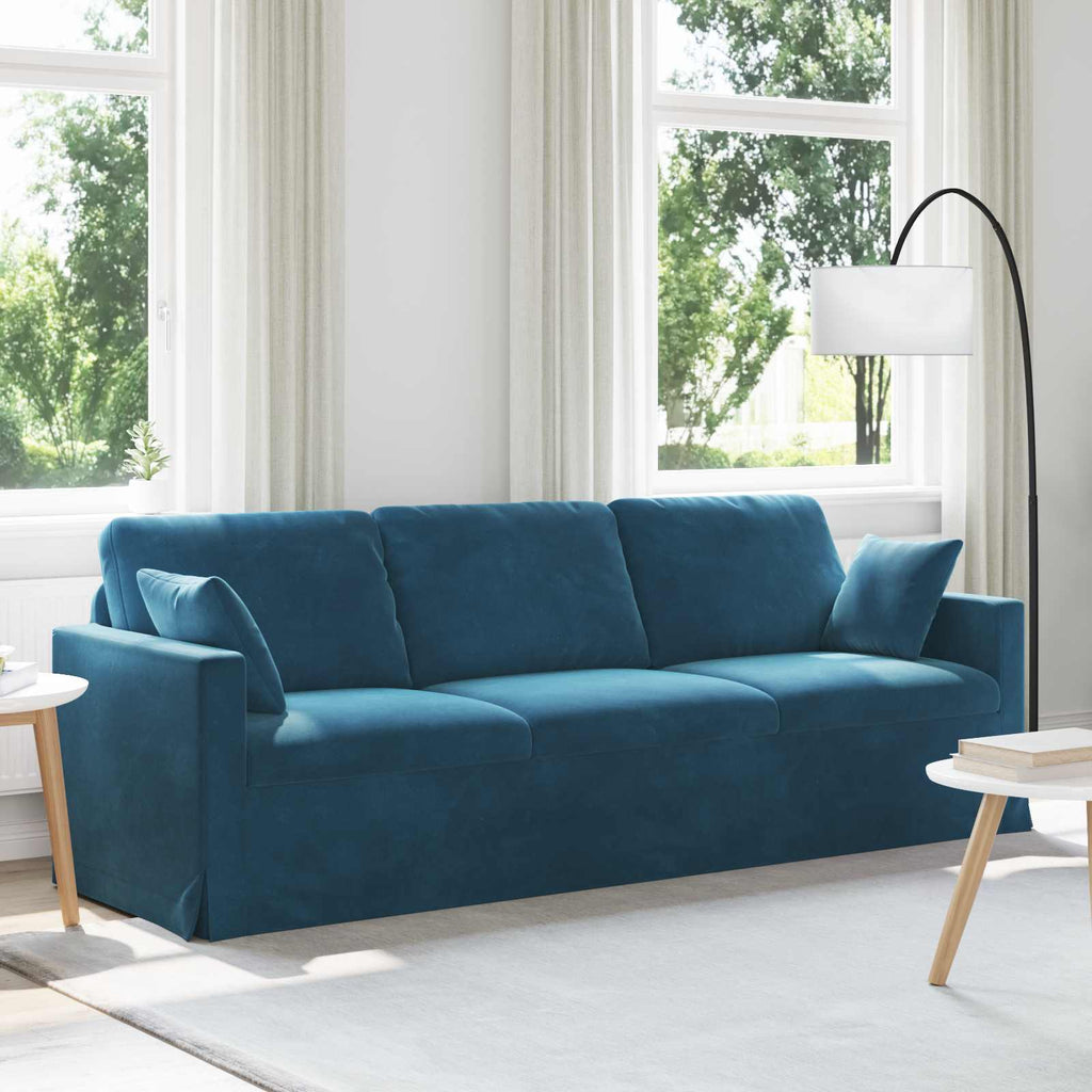 vidaXL Sofa Niebieski 228 x 78 x 80 cm Aksamit