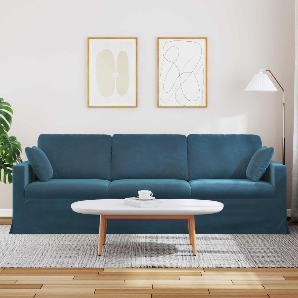 vidaXL Sofa Niebieski 228 x 78 x 80 cm Aksamit