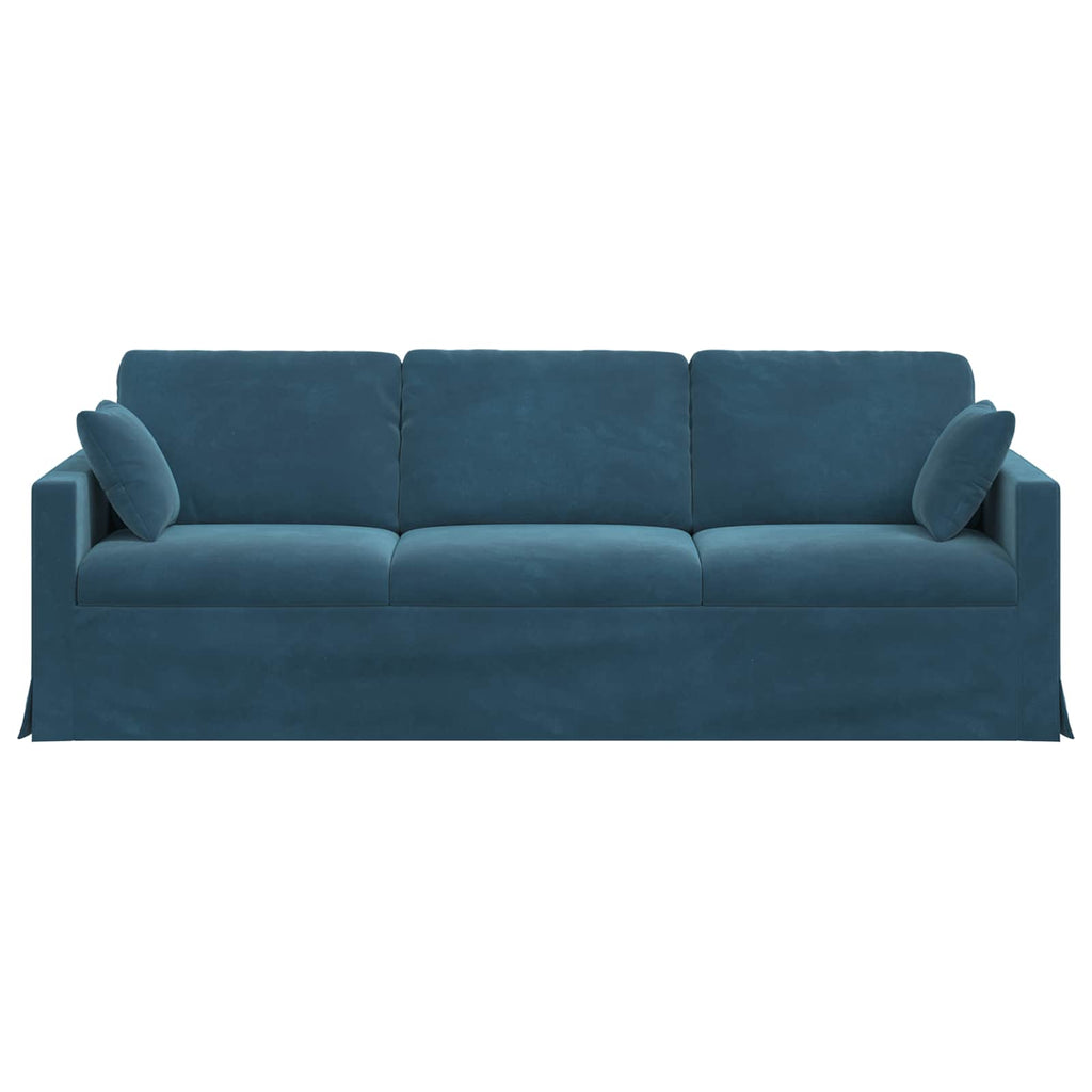 vidaXL Sofa Niebieski 228 x 78 x 80 cm Aksamit