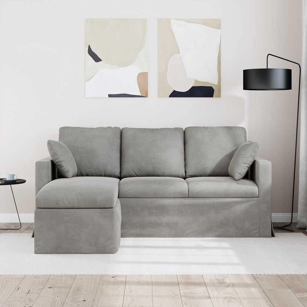 vidaXL Sofa Jasnoszary 178 x 134 x 80 cm Aksamit