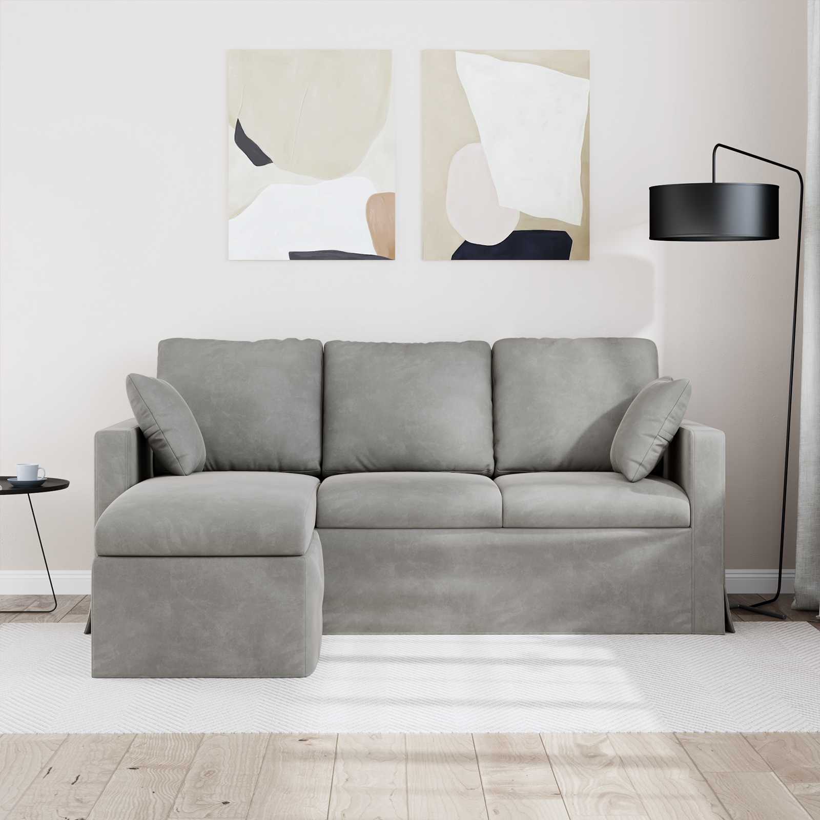vidaXL Sofa Jasnoszary 178 x 134 x 80 cm Aksamit