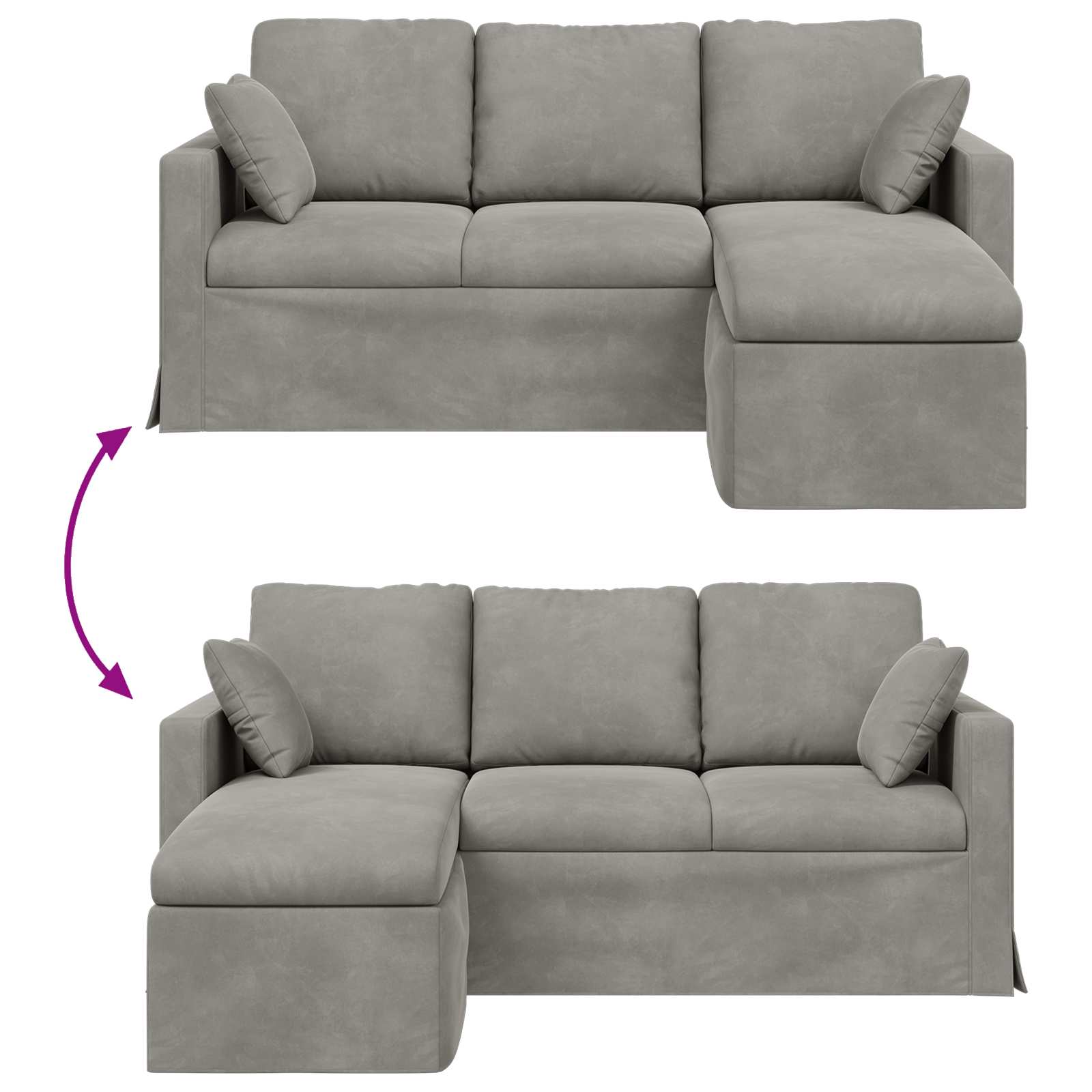 vidaXL Sofa Jasnoszary 178 x 134 x 80 cm Aksamit