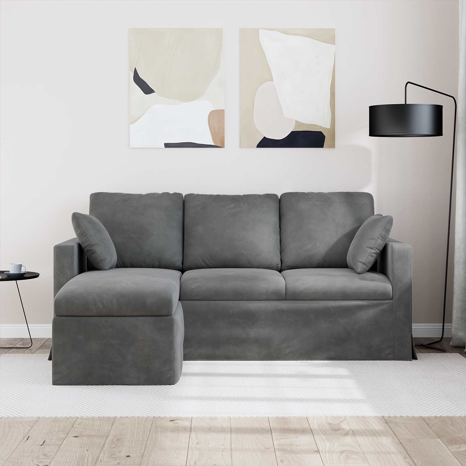 vidaXL Sofa Ciemnoszary 178 x 134 x 80 cm Aksamit