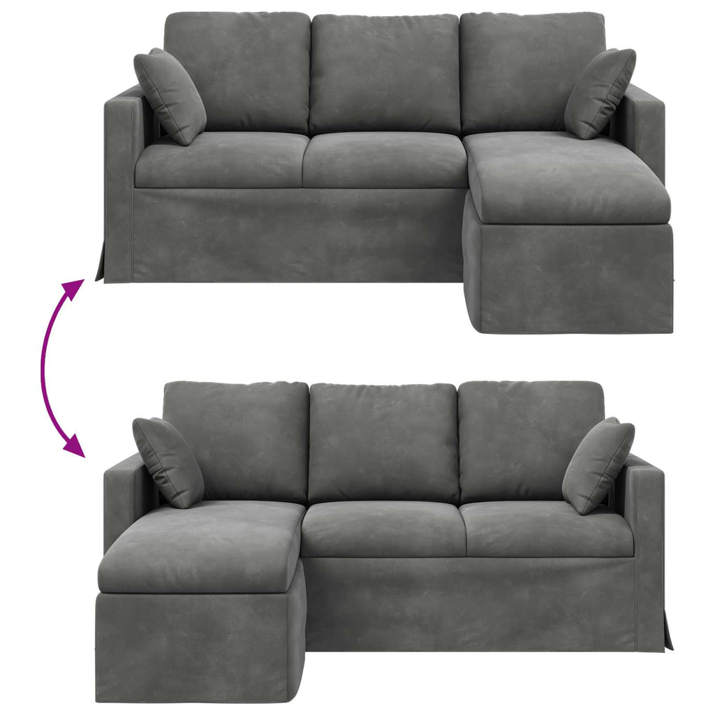 vidaXL Sofa Ciemnoszary 178 x 134 x 80 cm Aksamit