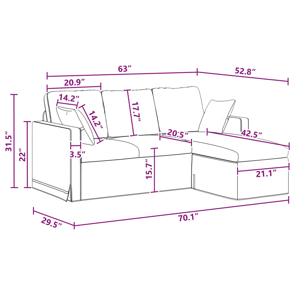 vidaXL Sofa Ciemnoszary 178 x 134 x 80 cm Aksamit