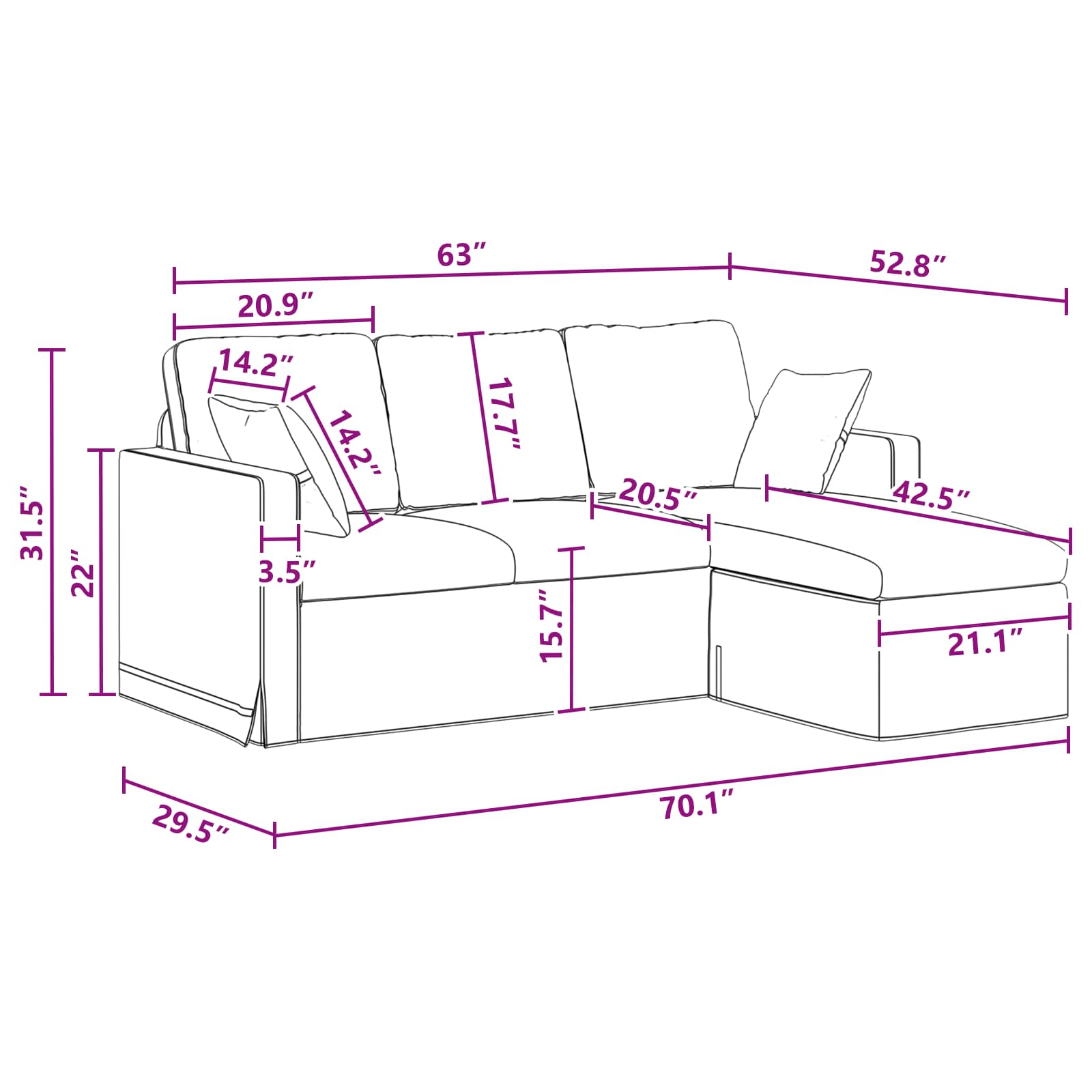 vidaXL Sofa Ciemnoszary 178 x 134 x 80 cm Aksamit
