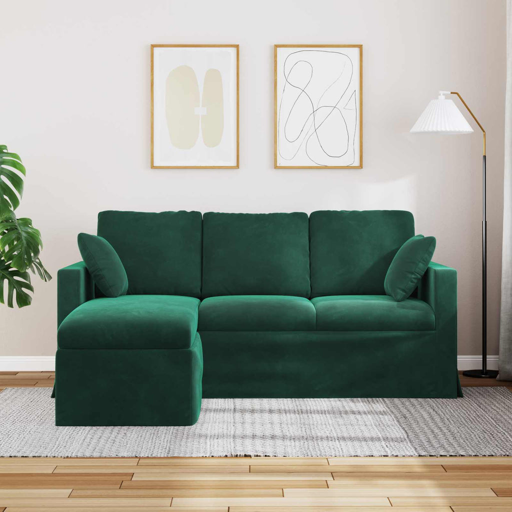 vidaXL Sofa Ciemna zieleń 178 x 134 x 80 cm Aksamit