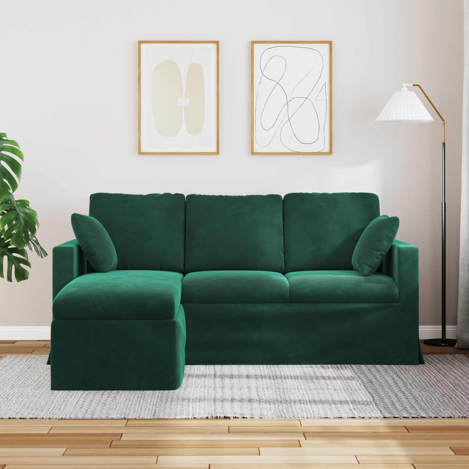 vidaXL Sofa Ciemna zieleń 178 x 134 x 80 cm Aksamit