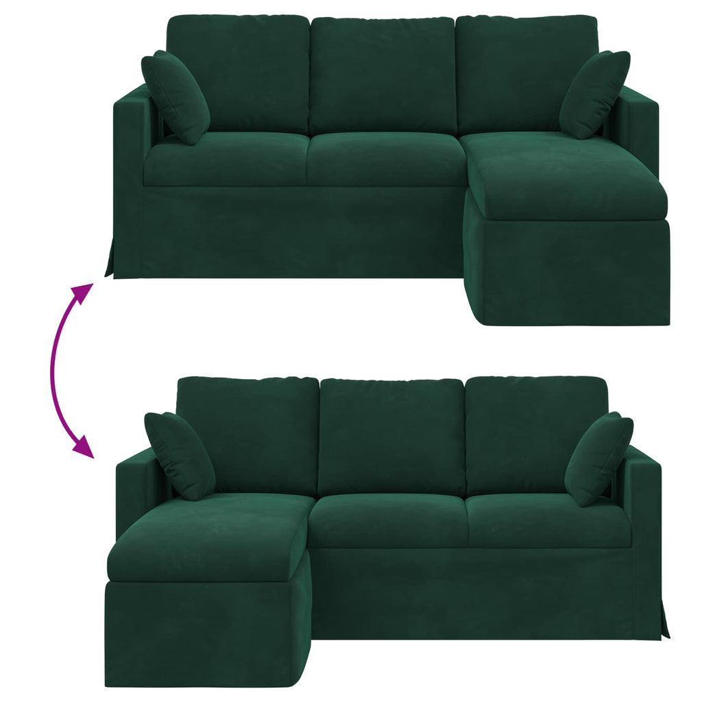 vidaXL Sofa Ciemna zieleń 178 x 134 x 80 cm Aksamit
