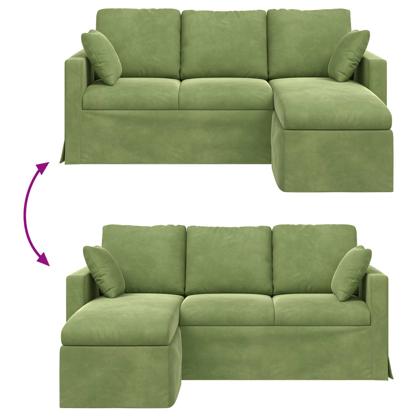 vidaXL Sofa Jasnozielony 178 x 134 x 80 cm Aksamit