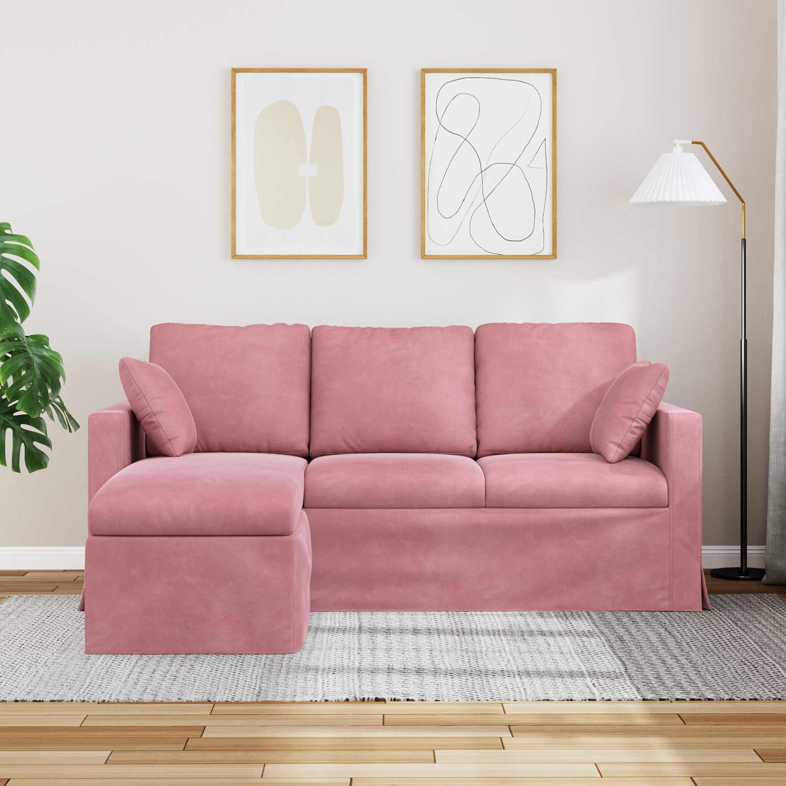 vidaXL Sofa Różowy 178 x 134 x 80 cm Aksamit