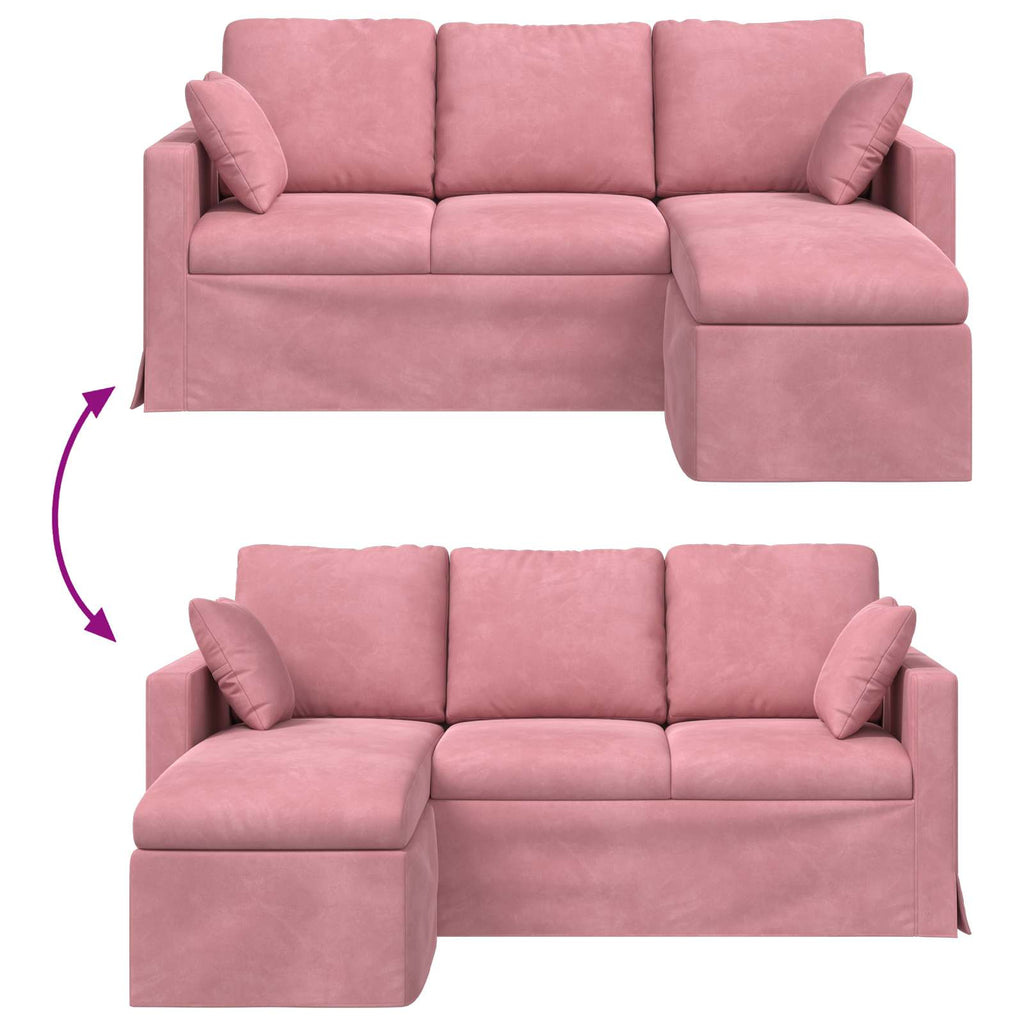 vidaXL Sofa Różowy 178 x 134 x 80 cm Aksamit
