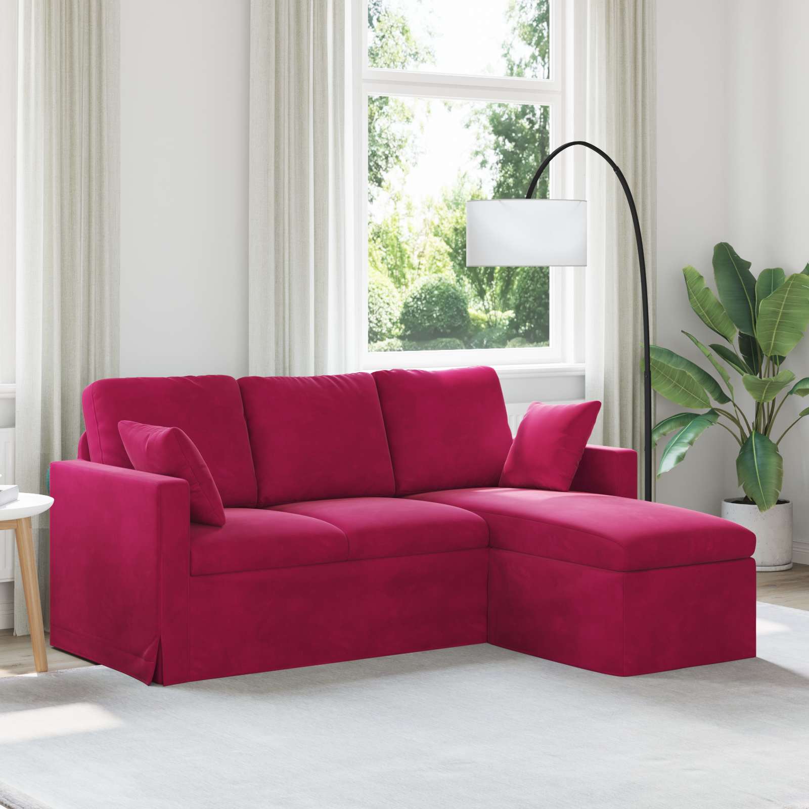 vidaXL Sofa Czerwone wino 178 x 134 x 80 cm Aksamit