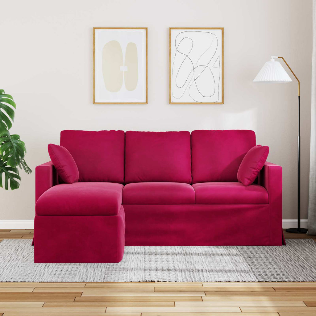 vidaXL Sofa Czerwone wino 178 x 134 x 80 cm Aksamit