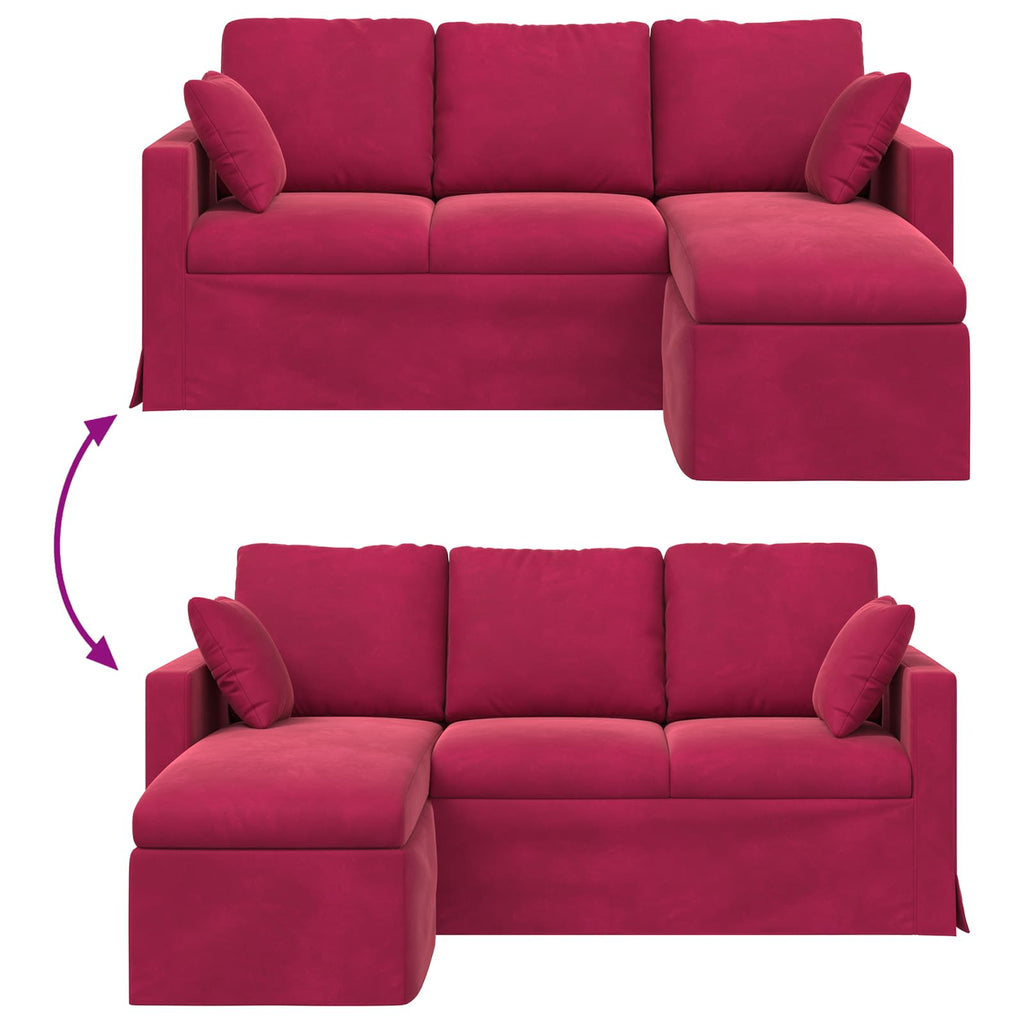 vidaXL Sofa Czerwone wino 178 x 134 x 80 cm Aksamit