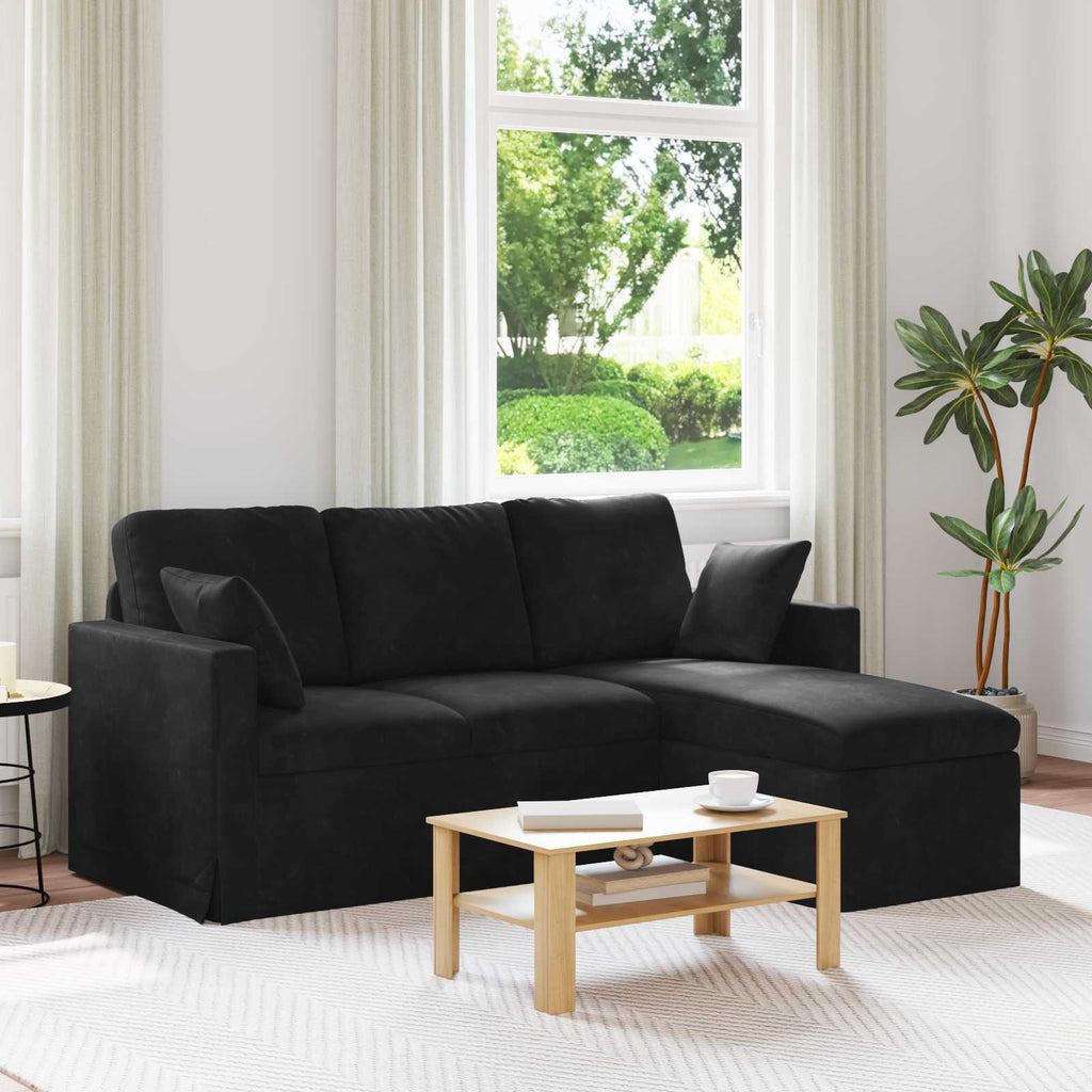 vidaXL Sofa Czarny 178 x 134 x 80 cm Aksamit