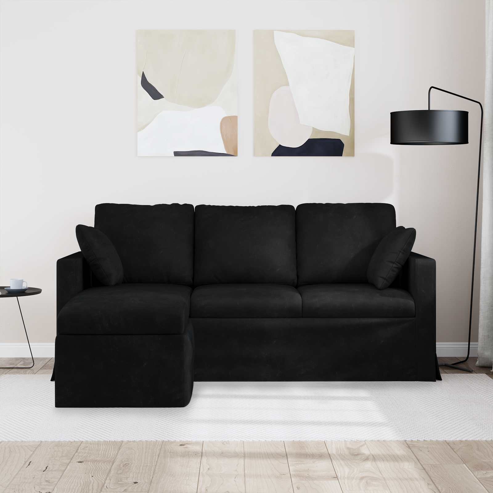 vidaXL Sofa Czarny 178 x 134 x 80 cm Aksamit