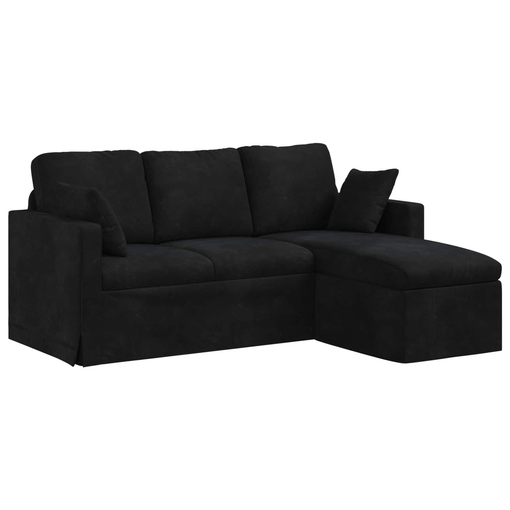 vidaXL Sofa Czarny 178 x 134 x 80 cm Aksamit