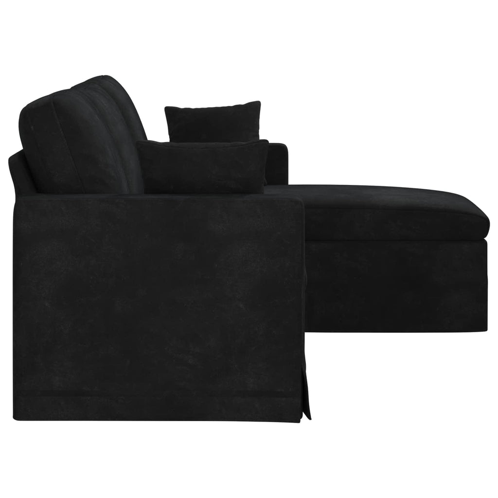 vidaXL Sofa Czarny 178 x 134 x 80 cm Aksamit