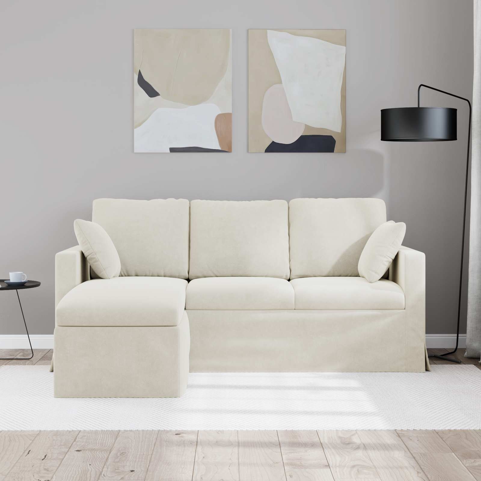 vidaXL Sofa Kremowy 178 x 134 x 80 cm Aksamit