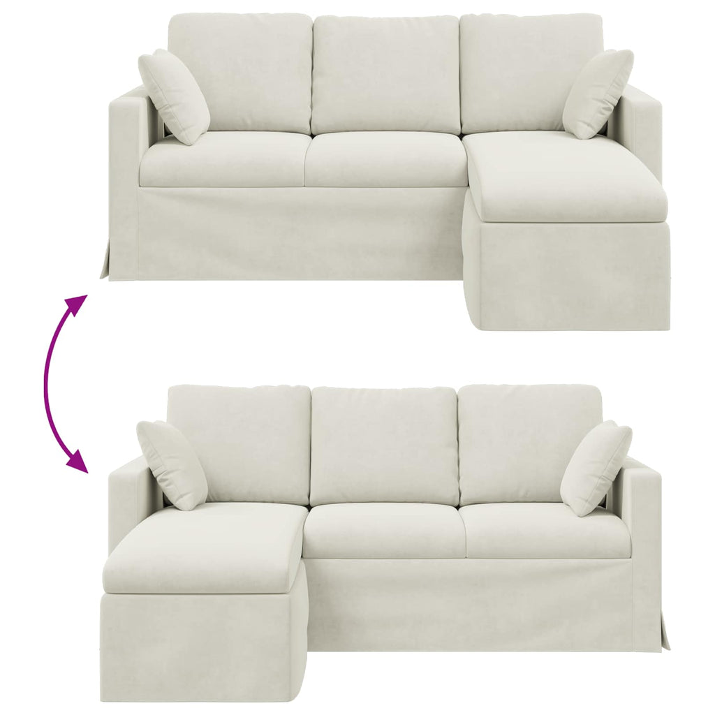 vidaXL Sofa Kremowy 178 x 134 x 80 cm Aksamit