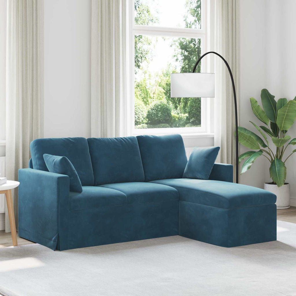 vidaXL Sofa Niebieski 178 x 134 x 80 cm Aksamit