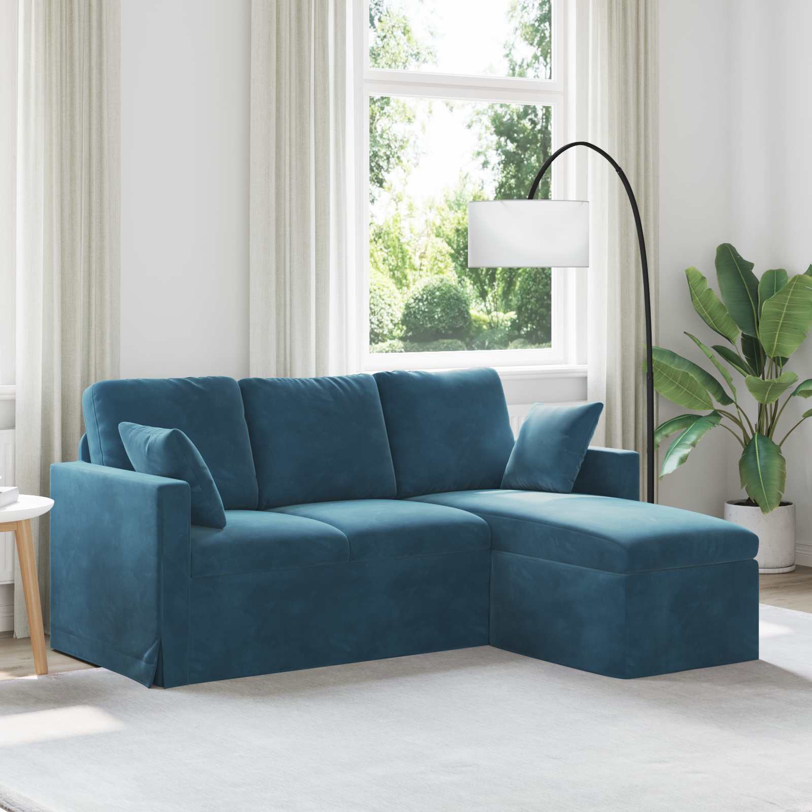 vidaXL Sofa Niebieski 178 x 134 x 80 cm Aksamit