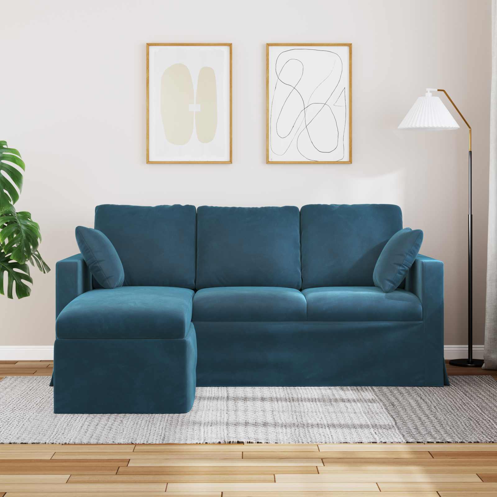 vidaXL Sofa Niebieski 178 x 134 x 80 cm Aksamit